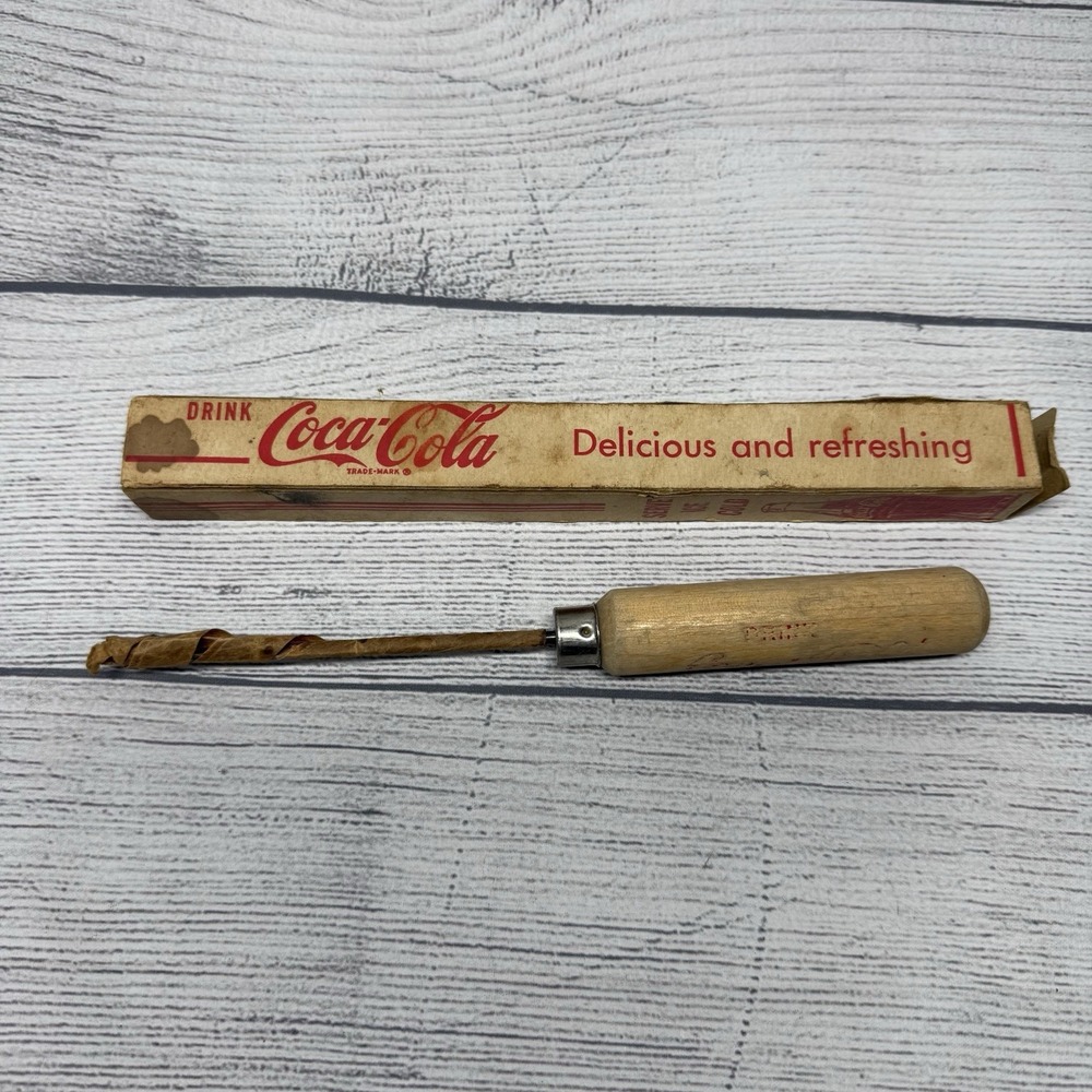 Vintage COCA-COLA ICE PICK Wood Handle w/ Original Box